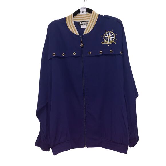 Vintage Women's Gepetto Jacket, Nautical Striped Collar, XL, Navy - Picture 1 of 3